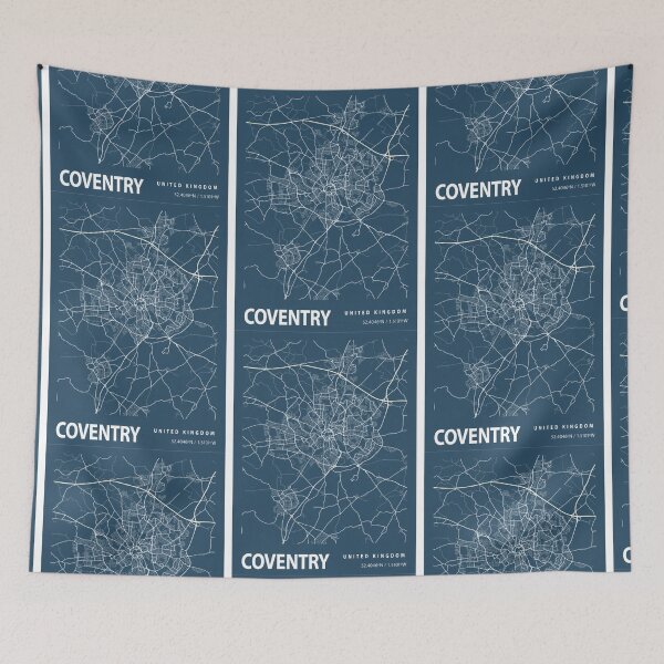 Item preview, Coventry Blueprint Street Map, Coventry Colour Map Prints designed and sold by phimhay23.