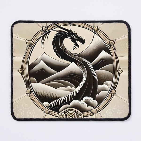 Item preview, Celestial Serpent: Majestic Dragon Soaring Amidst Mountain Peaks designed and sold by drinuxp.