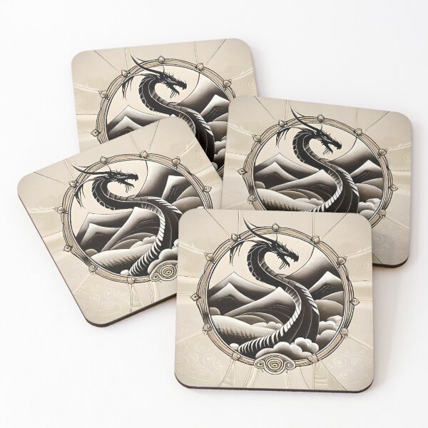 Item preview, Celestial Serpent: Majestic Dragon Soaring Amidst Mountain Peaks designed and sold by drinuxp.
