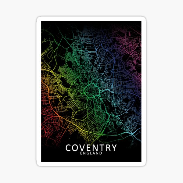 Item preview, Coventry, England, Rainbow City Map designed and sold by phimhay23.