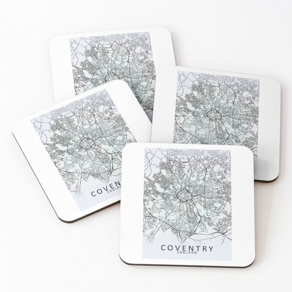 Item preview, Coventry, England, White, City, Map designed and sold by phimhay23.