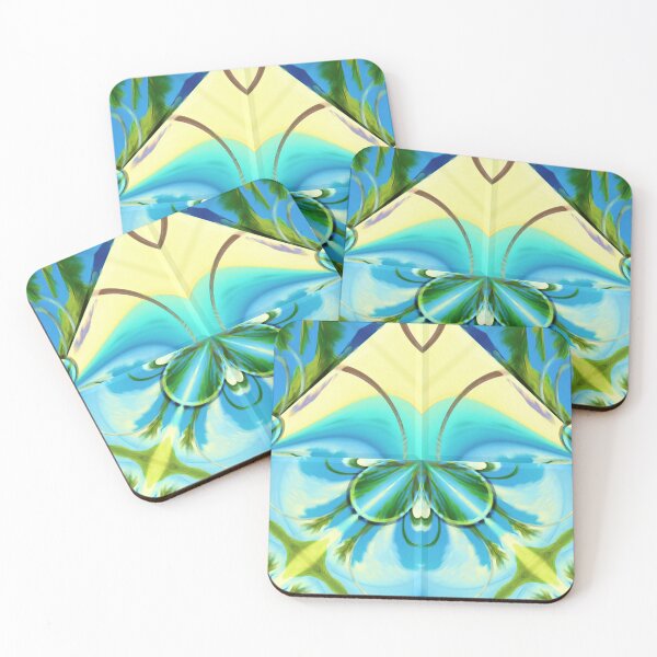 Item preview, Stunning relaxing geometric painting featuring an exotic summer vacation: Blue sky Beach Sun Coconut Sand - Inspiring gift idea to escape to paradise! designed and sold by Ralek.