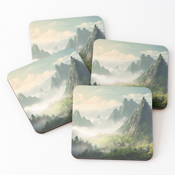 Item preview, Colourful Chinese Mountain Landscape designed and sold by NoWayy.