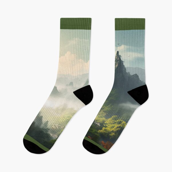 Item preview, Colourful Chinese Mountain Landscape designed and sold by NoWayy.