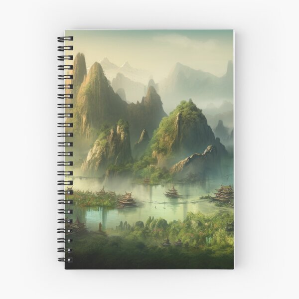 Item preview, Colourful Chinese Mountain Landscape designed and sold by NoWayy.