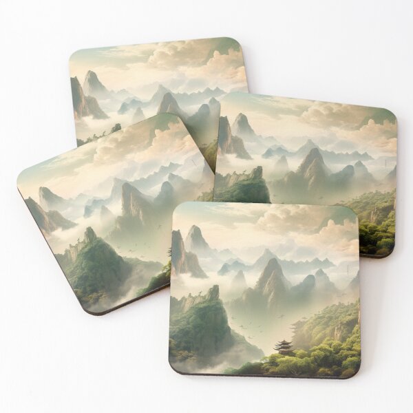 Item preview, Colourful Chinese Mountain Landscape designed and sold by NoWayy.
