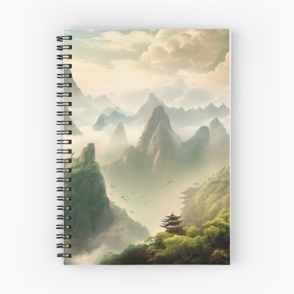 Item preview, Colourful Chinese Mountain Landscape designed and sold by NoWayy.