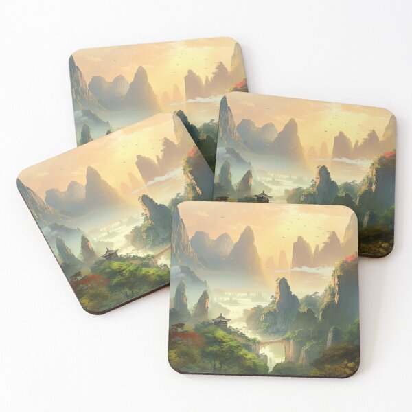 Item preview, Colourful Chinese Mountain Landscape designed and sold by NoWayy.