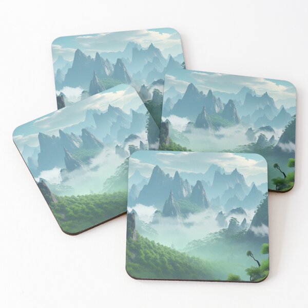 Item preview, Colourful Chinese Mountain Landscape designed and sold by NoWayy.