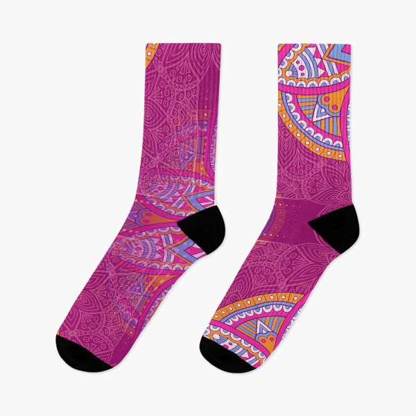 Item preview, Mandalas in a mix of Pink, Cerise Orange and Blue - repeat patterns designed and sold by NadineMay.