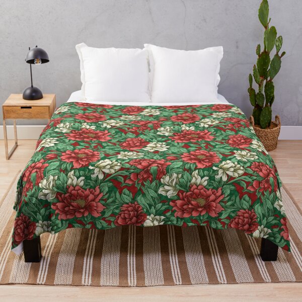 Item preview, Vintage Floral Chintz in Christmas Colors designed and sold by AntiqueImages.