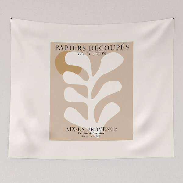 Item preview, After Matisse Papiers Découpés Brown Beige Brown designed and sold by ahumbleconcept.