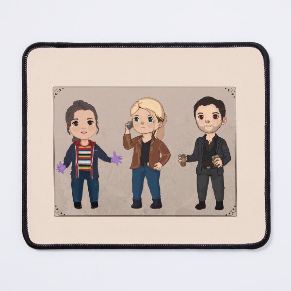 Item preview, The Devil and his Detectives (grey background) designed and sold by nonsenseflower.
