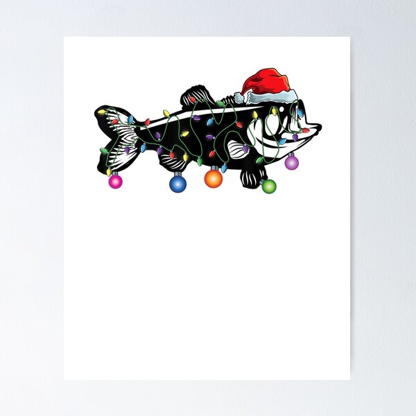 Bass Fishing Funny Christmas Lights Bass Poster for Sale by SpiderFashioni