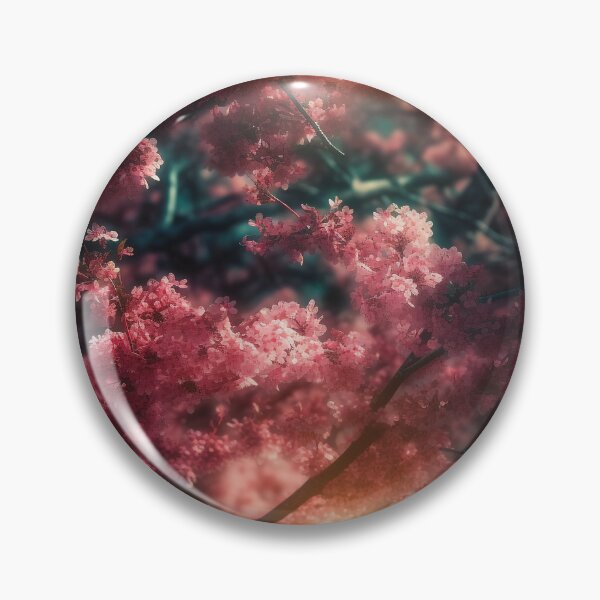 Item preview, Blossoming Splendor - Vibrant Cherry Blossom Digital Art Tile by State of Human designed and sold by stateofhuman.