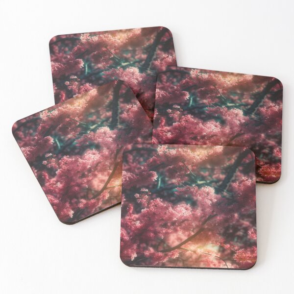 Item preview, Blossoming Splendor - Vibrant Cherry Blossom Digital Art Tile by State of Human designed and sold by stateofhuman.
