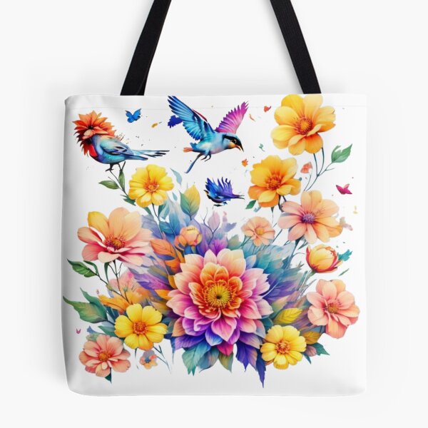 Artikelvorschau, Eine Symphonie der Farben: Vögel erfreuen sich am Blumenstrauß der Natur entworfen und verkauft von ShopULove.