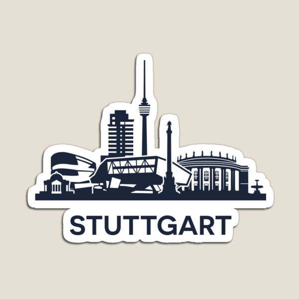 Stuttgart Skyline Emblem Magnet