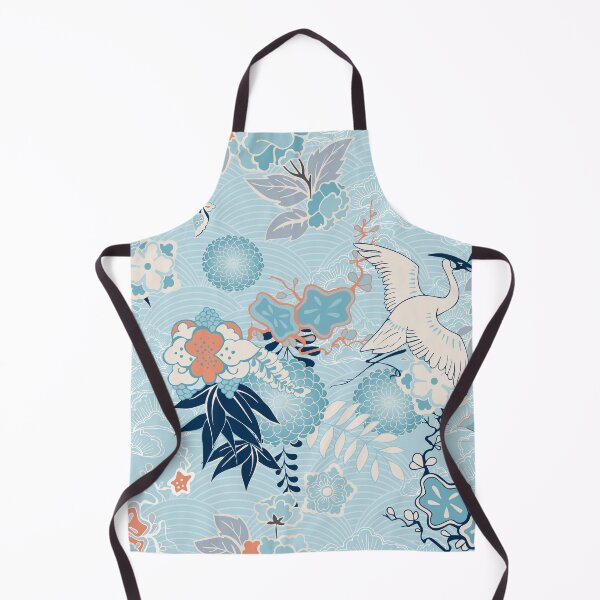 Item preview, Japanese Traditional Crane Pattern light Blue designed and sold by OneCreativeArt.