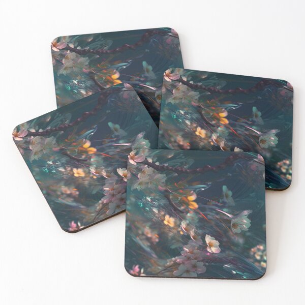 Item preview, Ethereal Blossoms - Dreamlike Cherry Blossom Digital Art Tile by State of Huma designed and sold by stateofhuman.