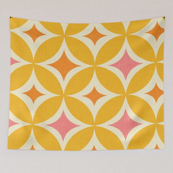 Item preview, 70s groovy Dots Tiles yellow and orange  designed and sold by susycosta.