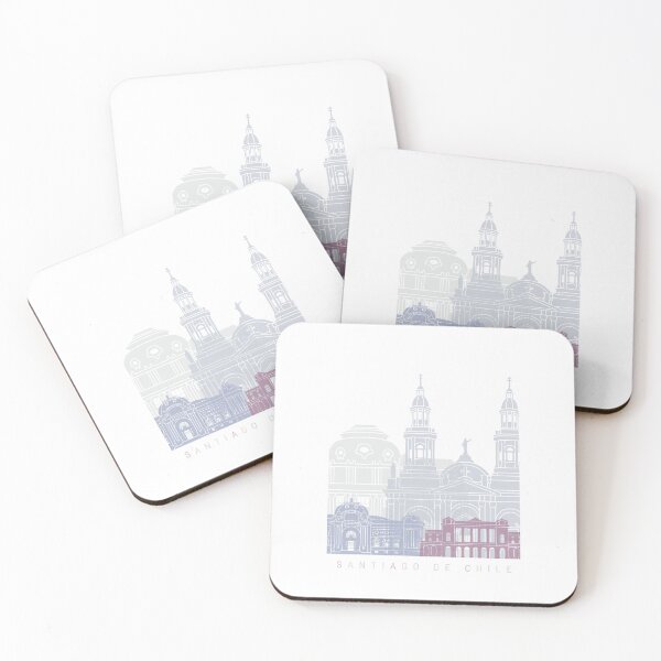 Item preview, SANTIAGO DE CHILE  SKYLINE POSTER PASTEL designed and sold by paulrommer.