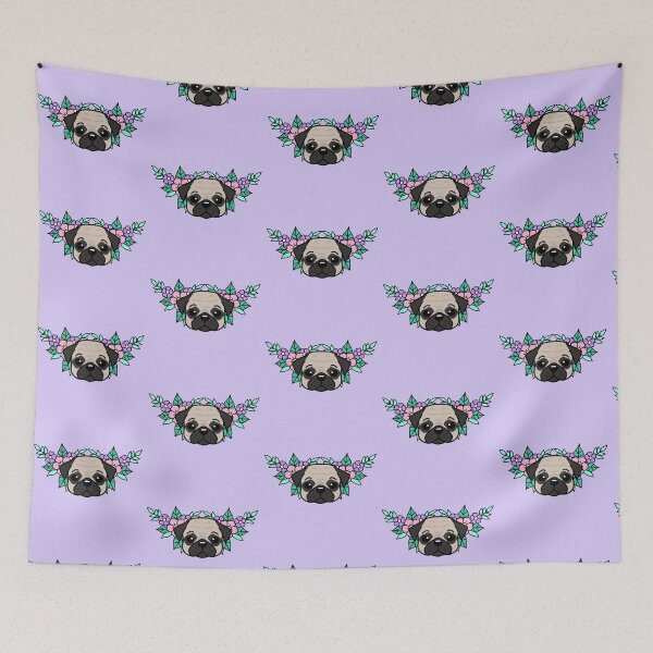 Item preview, Blooming Cuteness: Floral Pug Sticker for Dog Lovers and Nature Enthusiasts designed and sold by Aswood25.