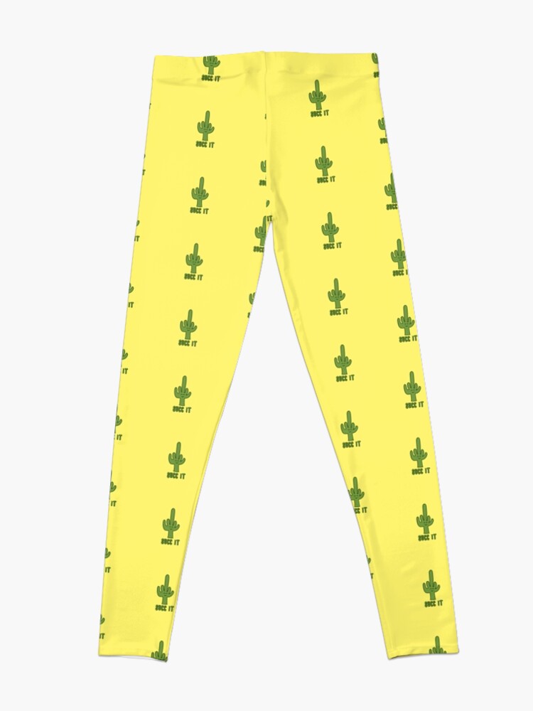 Alternate view of Succ It - Cute But Rude Cactus - Yellow Leggings