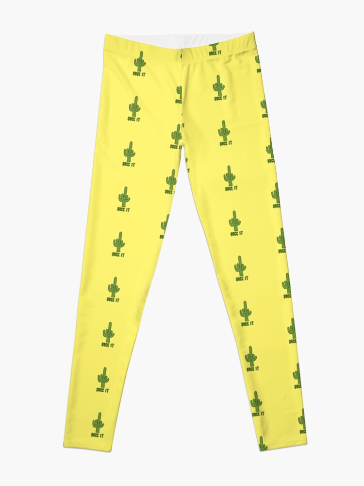 Alternate view of Succ It - Cute But Rude Cactus - Yellow Leggings