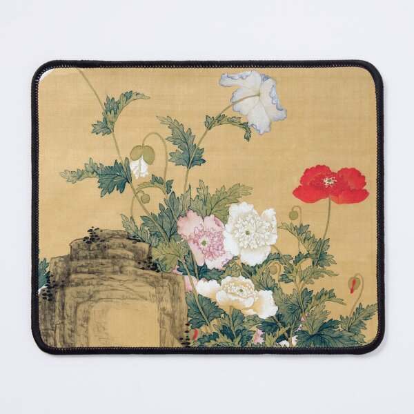 Item preview, Hanging scroll with poppies and butterflies | Yun Bing designed and sold by LaMadeleine.