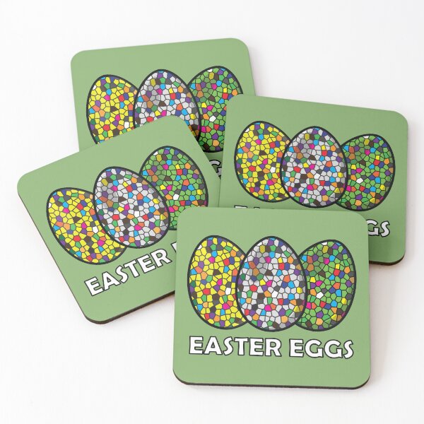 Item preview, Easter eggs on geometric mosaic tiles  designed and sold by Donutlovers.
