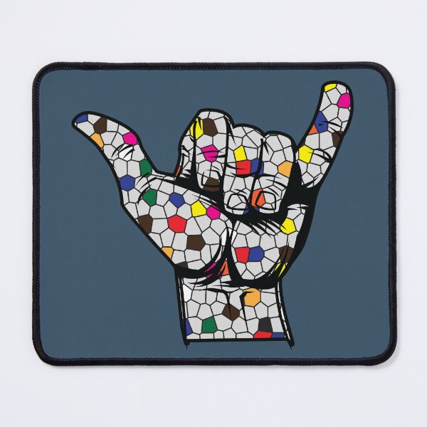 Item preview, Shaka hand on geometric mosaic tile designed and sold by Donutlovers.