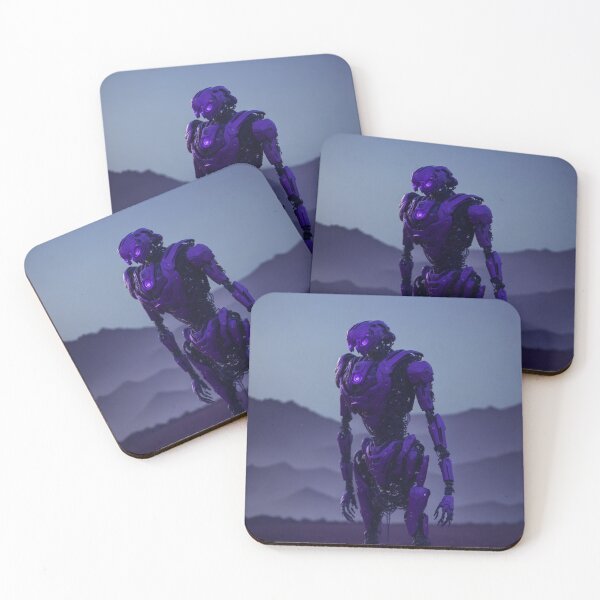 Item preview, Enigmatic Humanoid Android Robot exploring a Violet World designed and sold by ArtemExpressio.