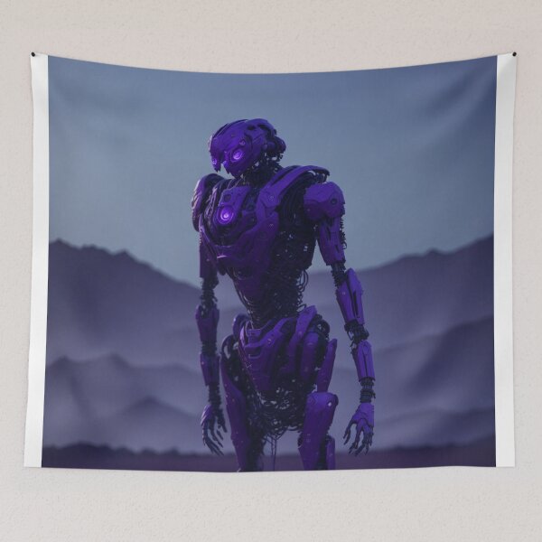 Item preview, Enigmatic Humanoid Android Robot exploring a Violet World designed and sold by ArtemExpressio.