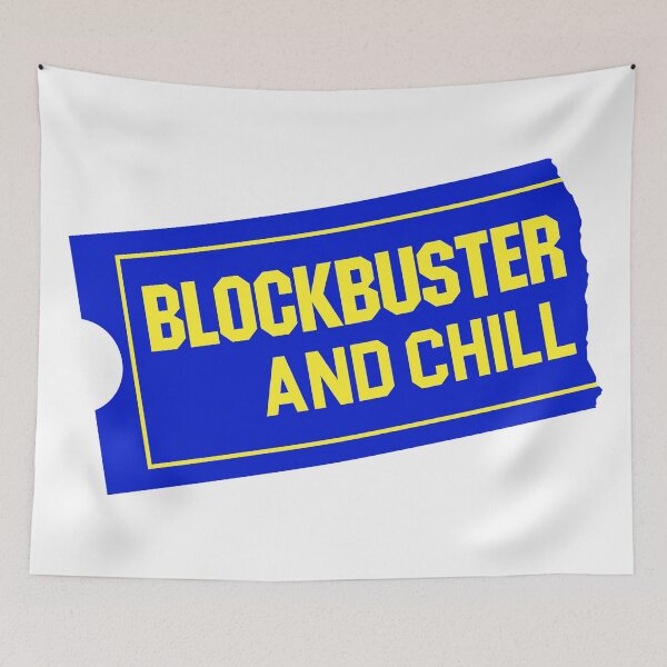 Item preview, BLOCKBUSTER and CHILL - Movie Store VHS Nostalgia - Be kind REWIND - Throwback DVD rental - retro movie designed and sold by originalsusie.