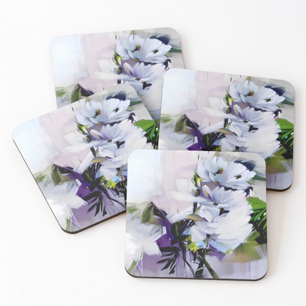 Item preview, Abstract White Floral  designed and sold by Dana Roper.