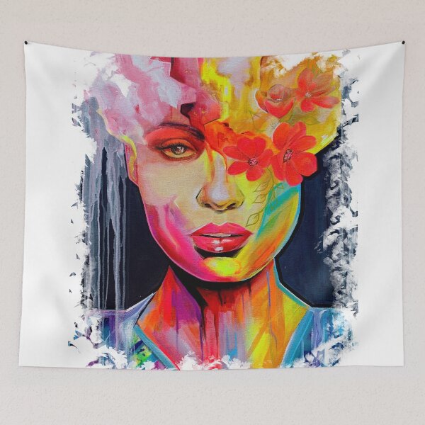Item preview, Floral Woman Painting designed and sold by CuteTattoo.