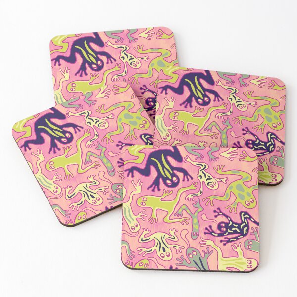 Item preview, Wonky Frogs in Pink Licorice designed and sold by lurepeating.