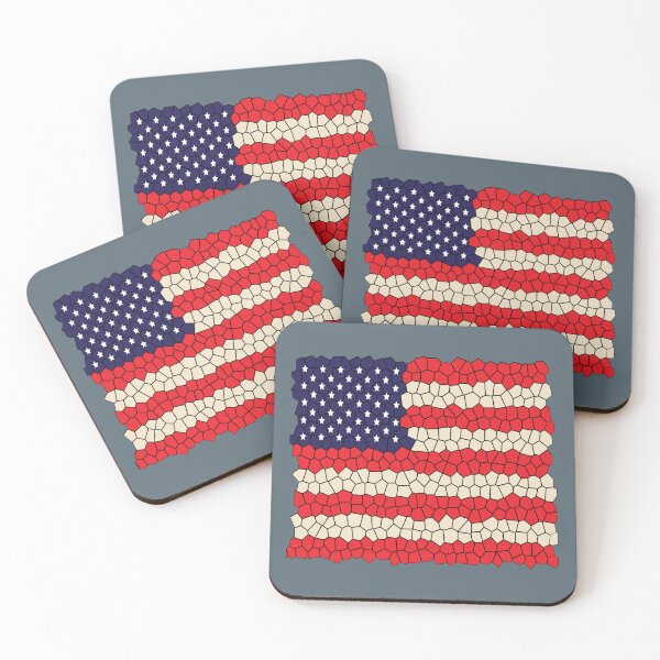 Item preview, America flag on Spanish mosaic tiles  designed and sold by Donutlovers.