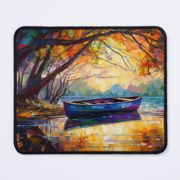 Item preview, Boat at tranquil sunset 1 designed and sold by Red Witch Art.