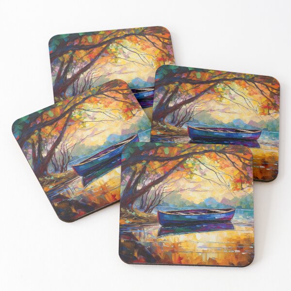 Item preview, Boat at tranquil sunset 1 designed and sold by Red Witch Art.
