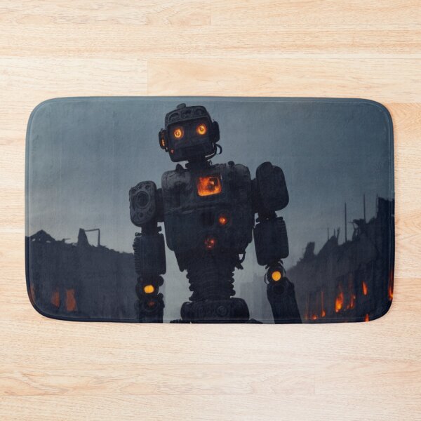 Item preview, Humanoid Android Robot in a Fire City designed and sold by ArtemExpressio.