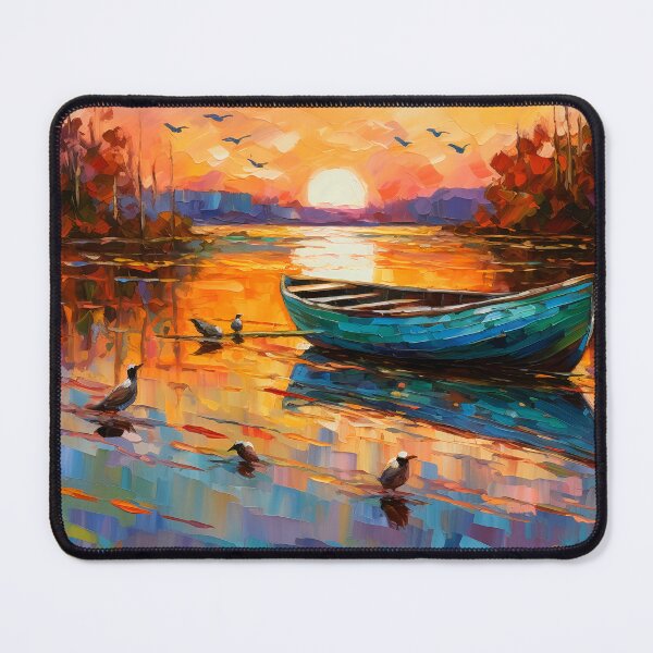 Item preview, Boat at tranquil sunset 2 designed and sold by Red Witch Art.