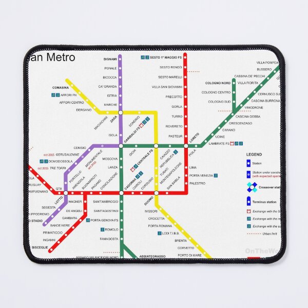 Item preview, Milan Italy Metro Train City Map designed and sold by KALEIDOSCOPE UK.