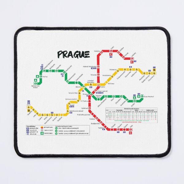 Item preview, Prague Czech Republic City Metro Train Map designed and sold by KALEIDOSCOPE UK.