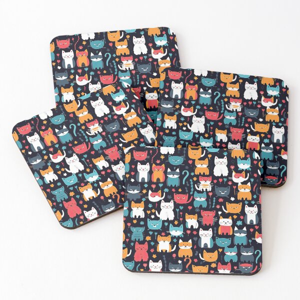 Item preview, Cute Cat Vector Pattern designed and sold by BaysparksMedia.