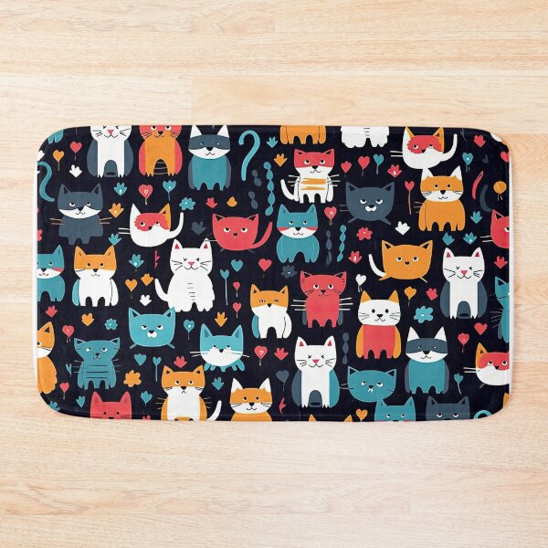 Item preview, Cute Cat Vector Pattern designed and sold by BaysparksMedia.
