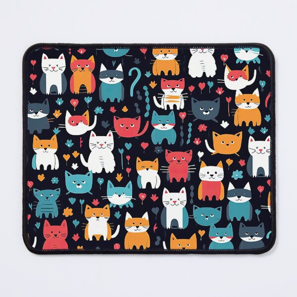 Item preview, Cute Cat Vector Pattern designed and sold by BaysparksMedia.