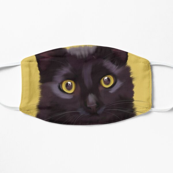 Black cat Flat Mask