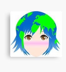 Earth-chan Simple Vector Canvas Print